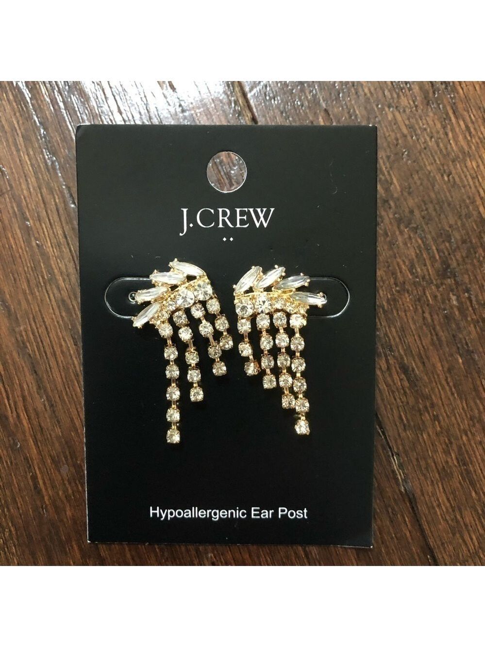 J.Crew-Crystal waterfall dangle earrings-NWT - Picture 4 of 6